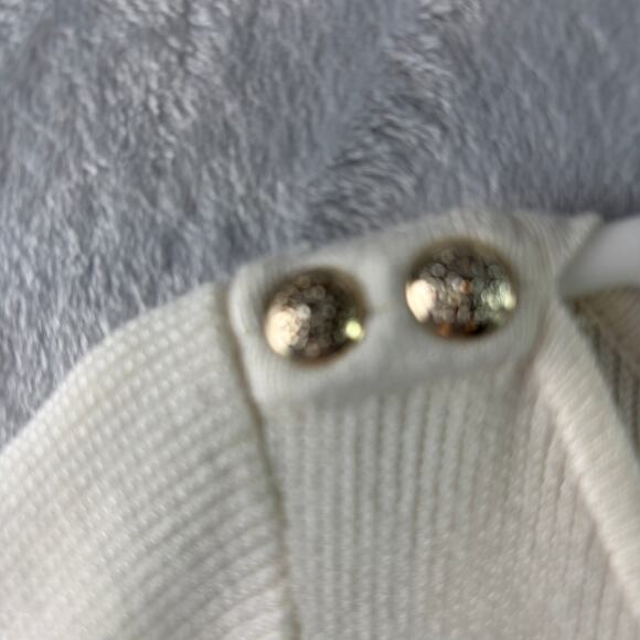 White House Black Market White & Burgundy Striped Lightweight Sweater • Size M - Picture 5 of 8